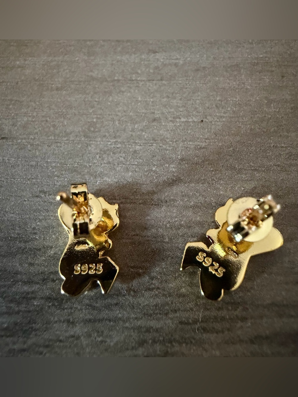18K Gold / 925 Sterling Silver Peanuts Woodstock Yellow Gemstone Stud Earrings - Picture 7 of 7